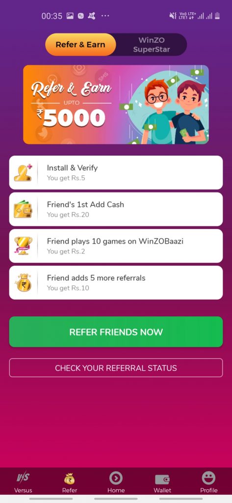 Winzo Referral Code 2021: Get Rs.50 on Sign up